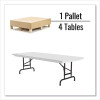 Adjustable Folding Tables, Rectangular, 96" x 30" x 22" To 32", Gray Granite Top, Black Legs, 4/Pallet