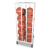 Deluxe Vertical Ball Cage, Fits Approximately 20 Balls, Metal, 20" x 20" x 48", White