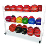 30 Basketball Heavy-Duty Cart, Heavy-Duty Plastic, 176 Lb Capacity, 19 x 55 x 45, White