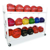 30 Basketball Heavy-Duty Cart, Heavy-Duty Plastic, 176 Lb Capacity, 19 x 55 x 45, White