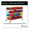 48 Ball Double Wide Ball Cart, Metal, 176 Lb Capacity, 24 x 55.5 x 46.5, Chrome