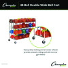48 Ball Double Wide Ball Cart, Metal, 176 Lb Capacity, 24 x 55.5 x 46.5, Chrome
