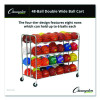 48 Ball Double Wide Ball Cart, Metal, 176 Lb Capacity, 24 x 55.5 x 46.5, Chrome
