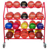 Deluxe Pro Ball Cart, Metal, 176 Lb Capacity, 18.5 x 51 x 54, Red