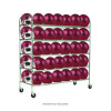 60 Helmet Football Cart, Five Shelves, Metal, 176 Lb Capacity, 24" x 61" x 65", Chrome