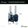 Mobile Two-Stack Shoulder Pad Rack, Metal, 176 Lb Capacity, 24" x 30" x 69", Black