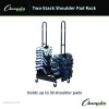 Mobile Two-Stack Shoulder Pad Rack, Metal, 176 Lb Capacity, 24" x 30" x 69", Black