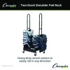 Mobile Two-Stack Shoulder Pad Rack, Metal, 176 Lb Capacity, 24" x 30" x 69", Black