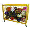 Full Size Lockable Ball Locker, Metal, 132 Lb Capacity, 24 x 42 x 29.75, Yellow