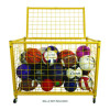 Full Size Lockable Ball Locker, Metal, 132 Lb Capacity, 24 x 42 x 29.75, Yellow