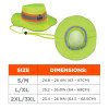 Chill-Its 8935Ct Hi-Vis Pva Ranger Sun Hat, Polyester/Pva, 2X-Large/3X-Large, Lime
