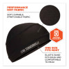 Chill-Its 6632 Performance Knit Cooling Skull Cap, Polyester/Spandex, One Size Fits Most, Black