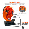 Chill-Its 6090 Rechargeable Portable Jobsite Fan, 9.5", 2 Speeds, Orange/Black