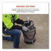 Arsenal 5974 Hoist Bucket Tool Bag With Swiveling Carabiner And Zipper Top, 12.5 x 12.5 x 17, Gray