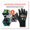 Proflex 7001 Nitrile-Coated Gloves, En388: 4121X, 8.5" Long, Medium, Black, Pair