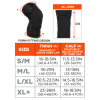 Proflex 525 Lightweight Padded Knee Sleeves, Slip-On, Small/Medium, Black, Pair
