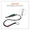 Squids 3100 Lanyard With Aluminum Carabiner + Cinch-Loop, 10 Lb Max Working Capacity, 42" To 54" Long, Black