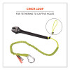 Squids 3100 Lanyard With Aluminum Carabiner + Cinch-Loop, 10 Lb Max Working Capacity, 42" To 54" Long, Lime