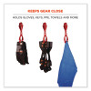 Squids 3400 Dual Clip Glove Clip Holder, 1 x 1 x 6.5, Acetal Copolymer, Red, 100/Pack