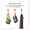 Squids 3420 Dual Clip Swivel Glove Clip Holder, 1 x 0.6 x 5.5, Acetal Copolymer, Orange, 100/Pack