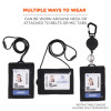 Squids 3389 Wallet Id/Badge Holder,Horizontal/Vertical, Black, 3.75 x 5 For 2.75 x 3.5 Insert, 18" Cord