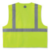Glowear 8220Z Class 2 Standard Mesh Zipper Vest, Polyester, 4X-Large/5X-Large, Lime