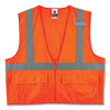 Glowear 8225Z Class 2 Standard Solid Vest, Polyester, Orange, Large/-Large