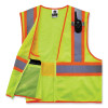 Glowear 8229Z Class 2 Economy Two-Tone Zipper Vest, Polyester, 2X-Large/3X-Large, Lime