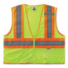 Glowear 8230Z Class 2 Two-Tone Mesh Zipper Vest, Polyester, Small/Medium, Lime