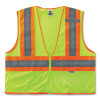 Glowear 8230Z Class 2 Two-Tone Mesh Zipper Vest, Polyester, 4X-Large/5X-Large, Lime
