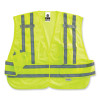 Glowear 8244Psv Class 2 Expandable Public Safety Hook And Loop Vest, Polyester, 3X-Large Plus, Lime