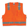 Glowear 8250Z Class 2 Surveyors Zipper Vest, Polyester, Small/Medium, Orange