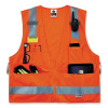 Glowear 8250Z Class 2 Surveyors Zipper Vest, Polyester, Large/X-Large, Orange
