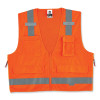 Glowear 8250Z Class 2 Surveyors Zipper Vest, Polyester, Large/X-Large, Orange