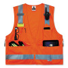 Glowear 8250Z Class 2 Surveyors Zipper Vest, Polyester, 4X-Large/5X-Large, Orange