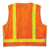 Glowear 8250Zhg Class 2 Hi-Gloss Surveyors Zipper Vest, Polyester, Small/Medium, Orange