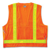 Glowear 8250Zhg Class 2 Hi-Gloss Surveyors Zipper Vest, Polyester, 4X-Large/5X-Large, Orange