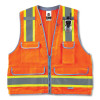 Glowear 8254Hdz Class 2 Heavy-Duty Surveyors Zipper Vest, Polyester, Large/X-Large, Orange