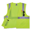 Glowear 8256Z Class 2 Self-Extinguishing Zipper Vest, Polyester, Small/Medium, Lime