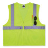 Glowear 8256Z Class 2 Self-Extinguishing Zipper Vest, Polyester, Small/Medium, Lime