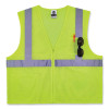 Glowear 8256Z Class 2 Self-Extinguishing Zipper Vest, Polyester, 4X-Large/5X-Large, Lime