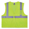 Glowear 8256Z Class 2 Self-Extinguishing Zipper Vest, Polyester, 4X-Large/5X-Large, Lime