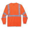 Glowear 8391 Class 3 Hi-Vis Long Sleeve Shirt, Polyester, Orange, 2X-Large