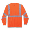 Glowear 8391 Class 3 Hi-Vis Long Sleeve Shirt, Polyester, Orange, 4X-Large