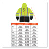 Glowear 8372 Zipup Hivis Class 3 Zip Hooded Sweatshirt With Black Bottom, Polar Fleece, Lime, 2X-Large