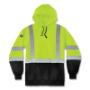 Glowear 8373 Hi-Vis Class 3 Hooded Sweatshirt With Black Bottom, Polar Fleece, Lime, Medium