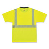 Glowear 8280Bk Class 2 Performance T-Shirt With Black Bottom, Polyester, 2X-Large, Lime