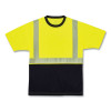 Glowear 8280Bk Class 2 Performance T-Shirt With Black Bottom, 4X-Large, Lime