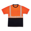 Glowear 8280Bk Class 2 Performance T-Shirt With Black Bottom, Small, Orange