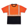 Glowear 8280Bk Class 2 Performance T-Shirt With Black Bottom, Medium, Orange